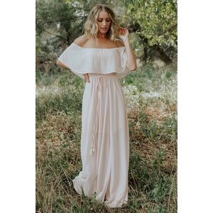 GUC Baltic Born Victoria Off Shoulder Blush Maxi Dress Sz XL